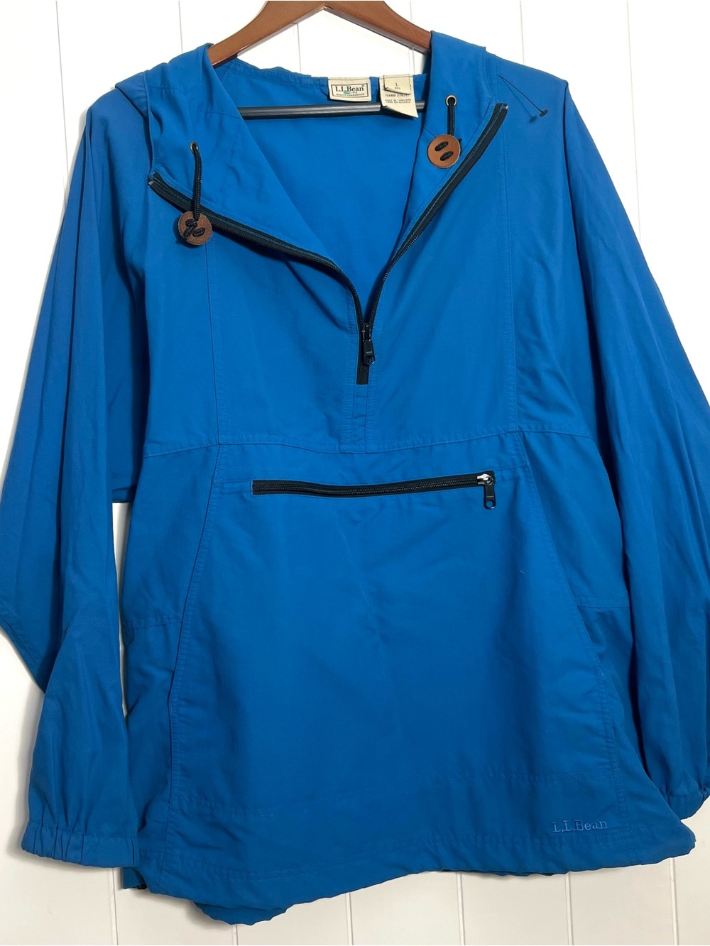 Y2K L.L.Bean Stowaway Nylon Anorak Blue Packable Jacket L